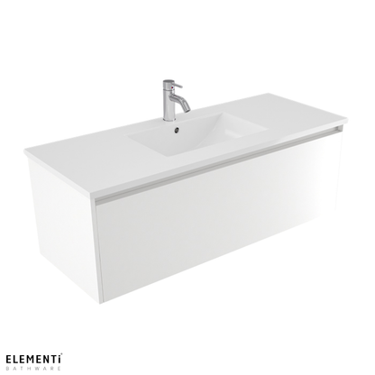 Elementi Novara 1 Drawer Wall Hung Vanity 1200mm | Available in 11 Colours