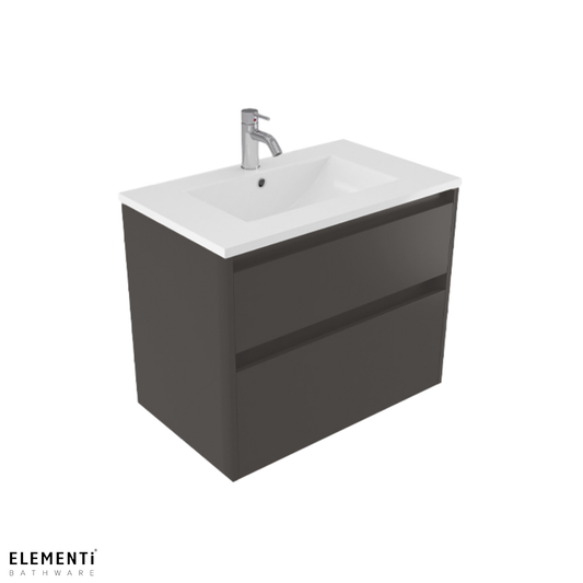 Elementi Novara 2 Drawer Wall Hung Vanity 750mm | Available in 11 Colours