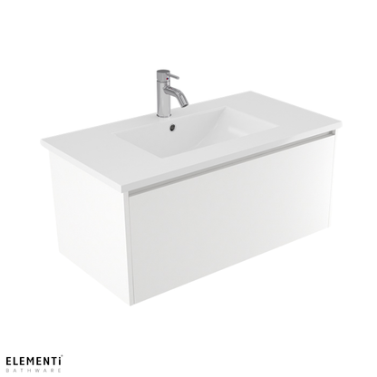 Elementi Novara 1 Drawer Wall Hung Vanity 900mm | Available in 11 Colours