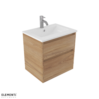 Elementi Novara 2 Drawer Wall Hung Vanity 600mm | Available in 11 Colours