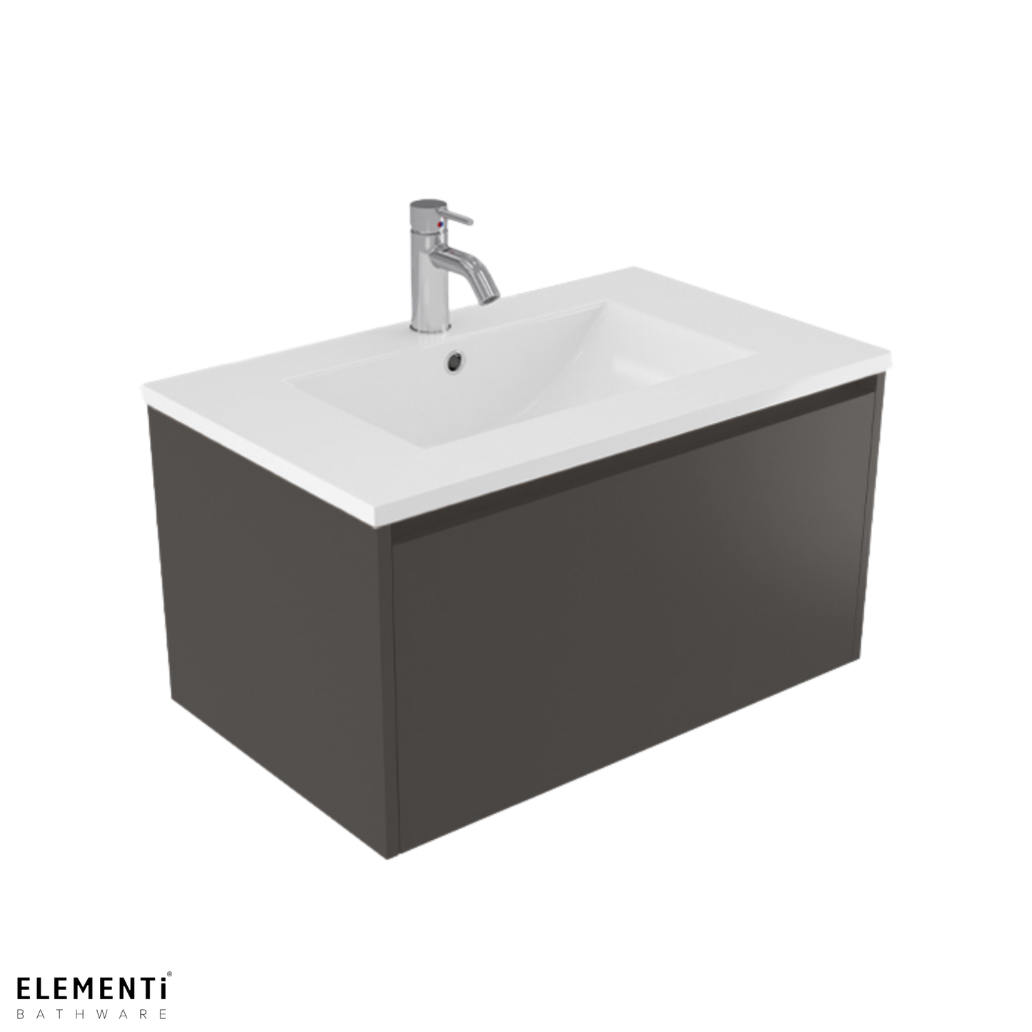 Elementi Novara 1 Drawer Wall Hung Vanity 750mm | Available in 11 Colours