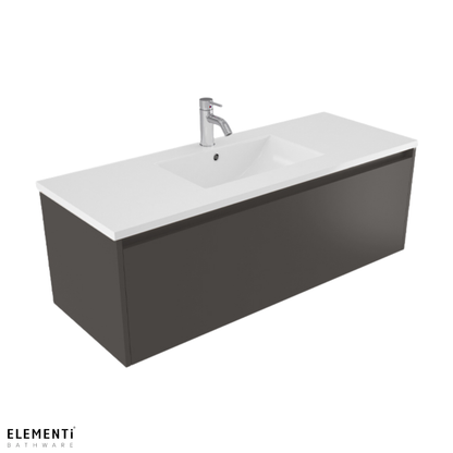 Elementi Novara 1 Drawer Wall Hung Vanity 1200mm | Available in 11 Colours