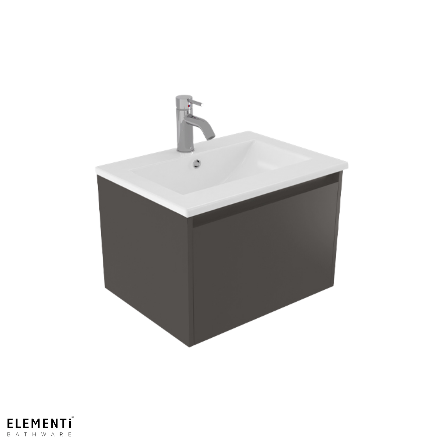 Elementi Novara 1 Drawer Wall Hung Vanity 600mm | Available in 11 Colours