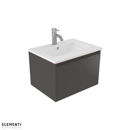 Elementi Novara 1 Drawer Wall Hung Vanity 600mm | Available in 11 Colours