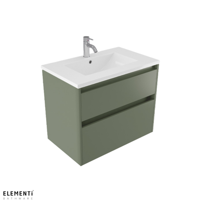 Elementi Novara 2 Drawer Wall Hung Vanity 750mm | Available in 11 Colours