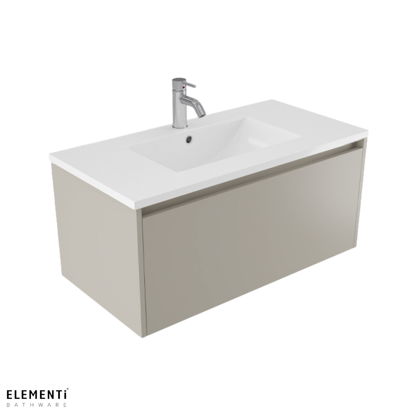 Elementi Novara 1 Drawer Wall Hung Vanity 900mm | Available in 11 Colours