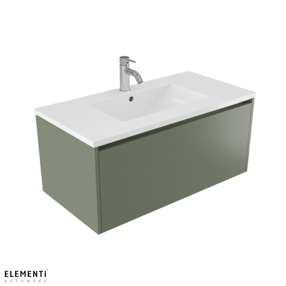 Elementi Novara 1 Drawer Wall Hung Vanity 900mm | Available in 11 Colours