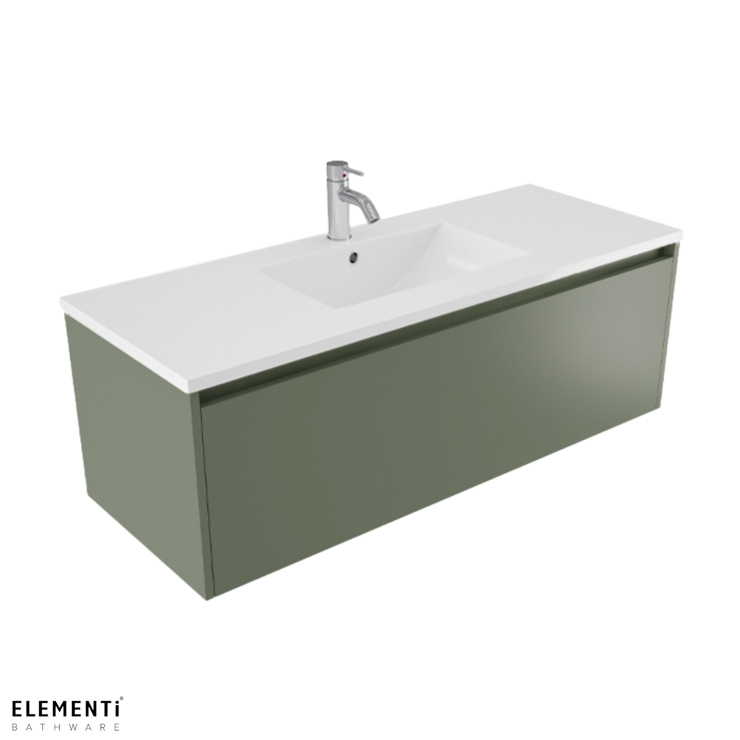 Elementi Novara 1 Drawer Wall Hung Vanity 1200mm | Available in 11 Colours
