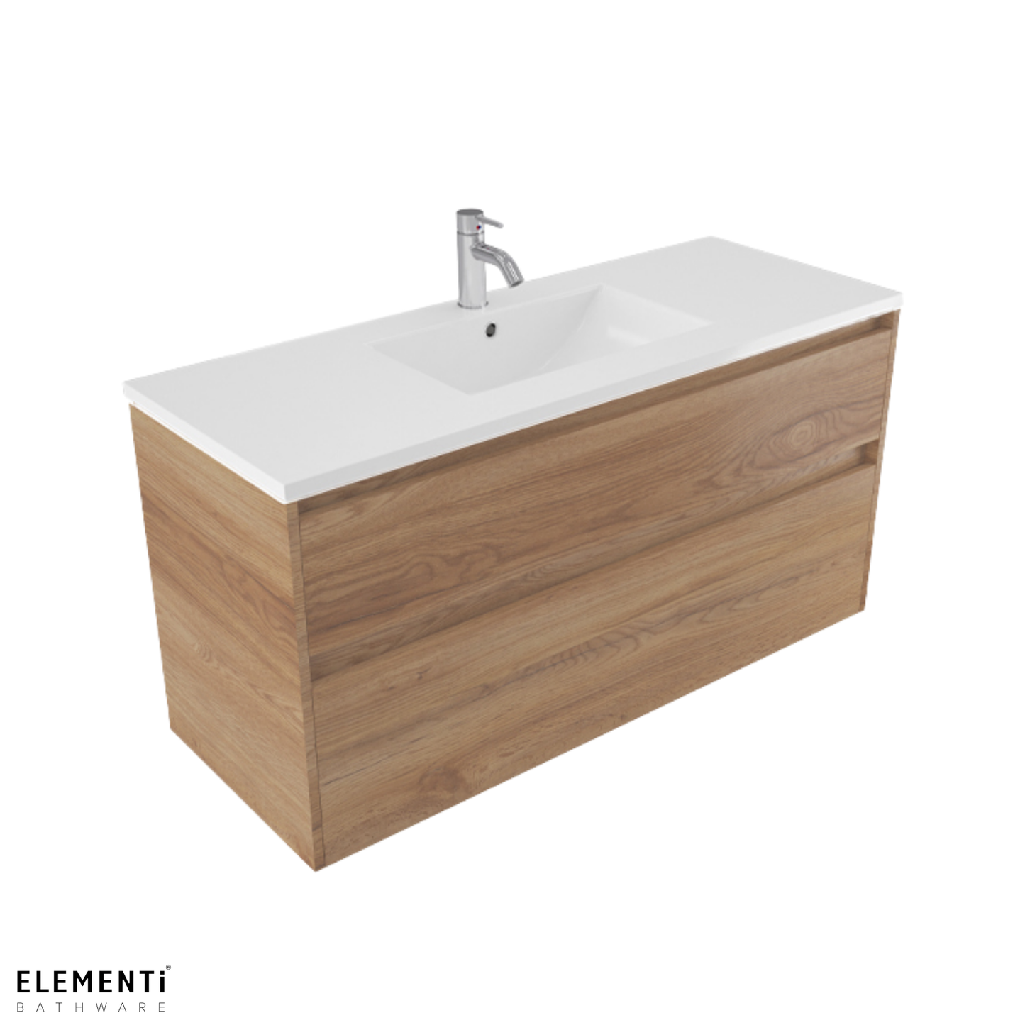 Elementi Novara 2 Drawer Wall Hung Vanity 1200mm | Available in 11 Colours