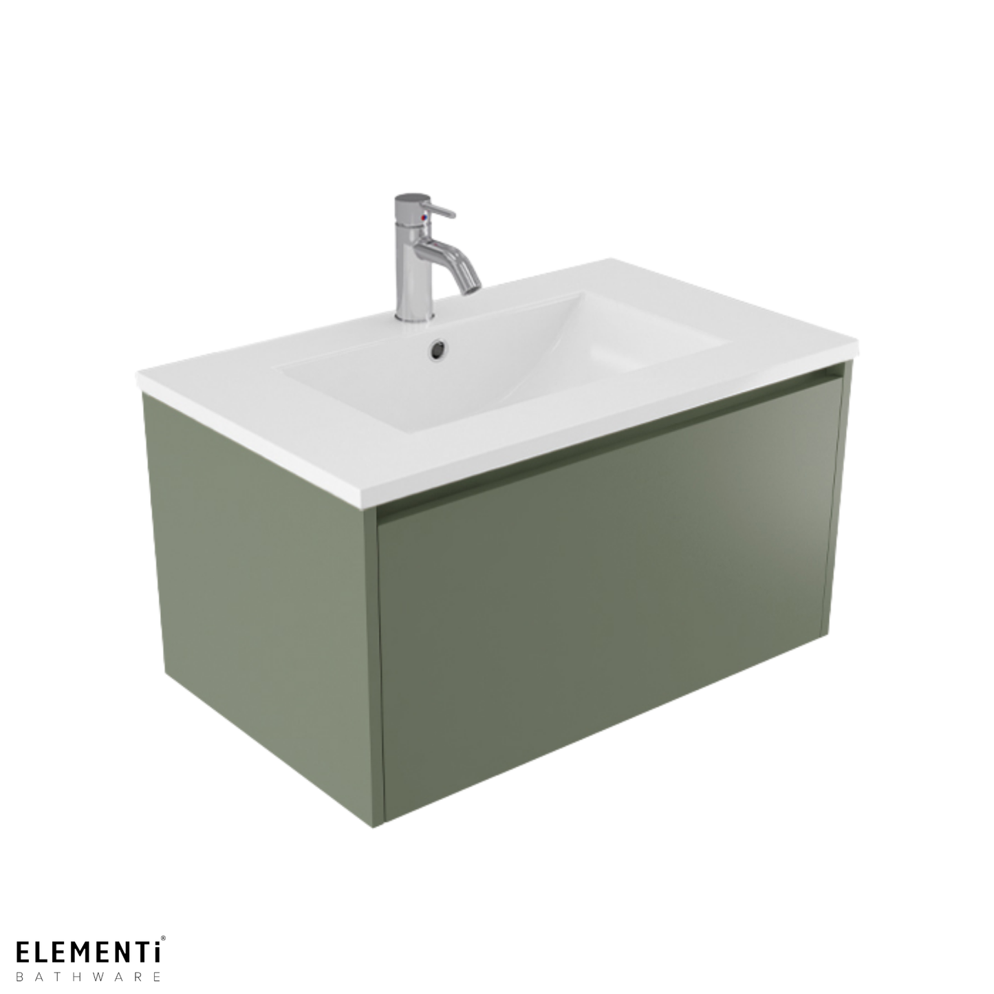 Elementi Novara 1 Drawer Wall Hung Vanity 750mm | Available in 11 Colours