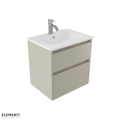 Elementi Novara 2 Drawer Wall Hung Vanity 600mm | Available in 11 Colours