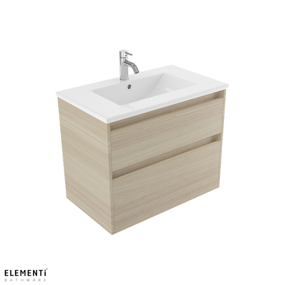 Elementi Novara 2 Drawer Wall Hung Vanity 750mm | Available in 11 Colours