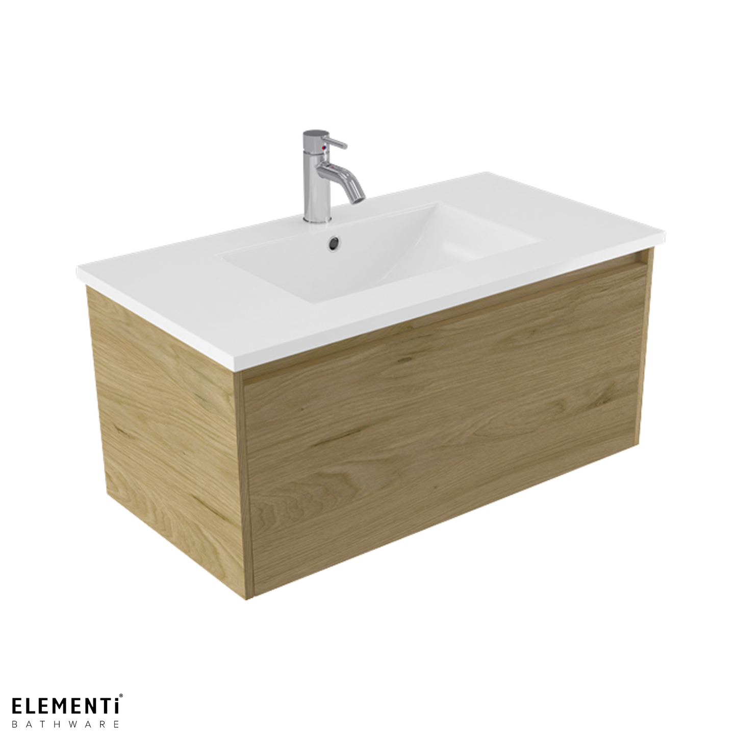 Elementi Novara 1 Drawer Wall Hung Vanity 900mm | Available in 11 Colours