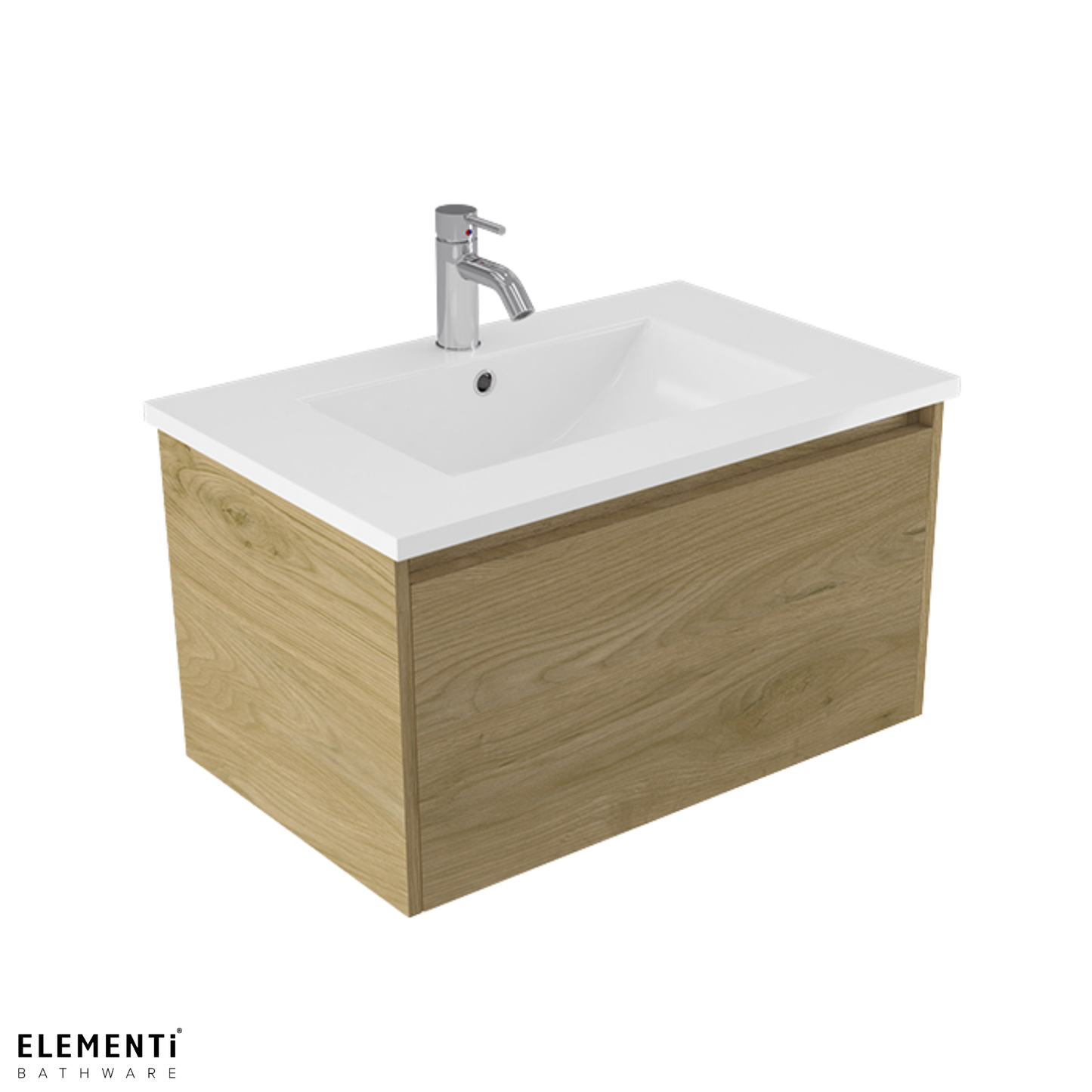 Elementi Novara 1 Drawer Wall Hung Vanity 750mm | Available in 11 Colours