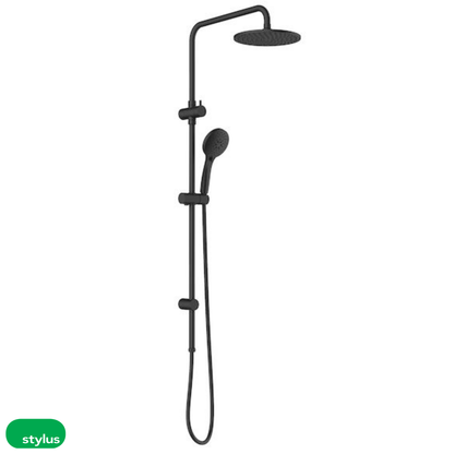Stylus Basis Round Rail Shower with Overhead | Available in 3 Colours