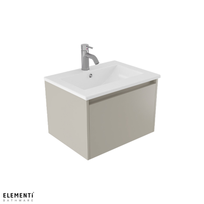 Elementi Novara 1 Drawer Wall Hung Vanity 600mm | Available in 11 Colours