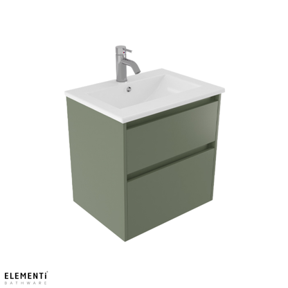 Elementi Novara 2 Drawer Wall Hung Vanity 600mm | Available in 11 Colours
