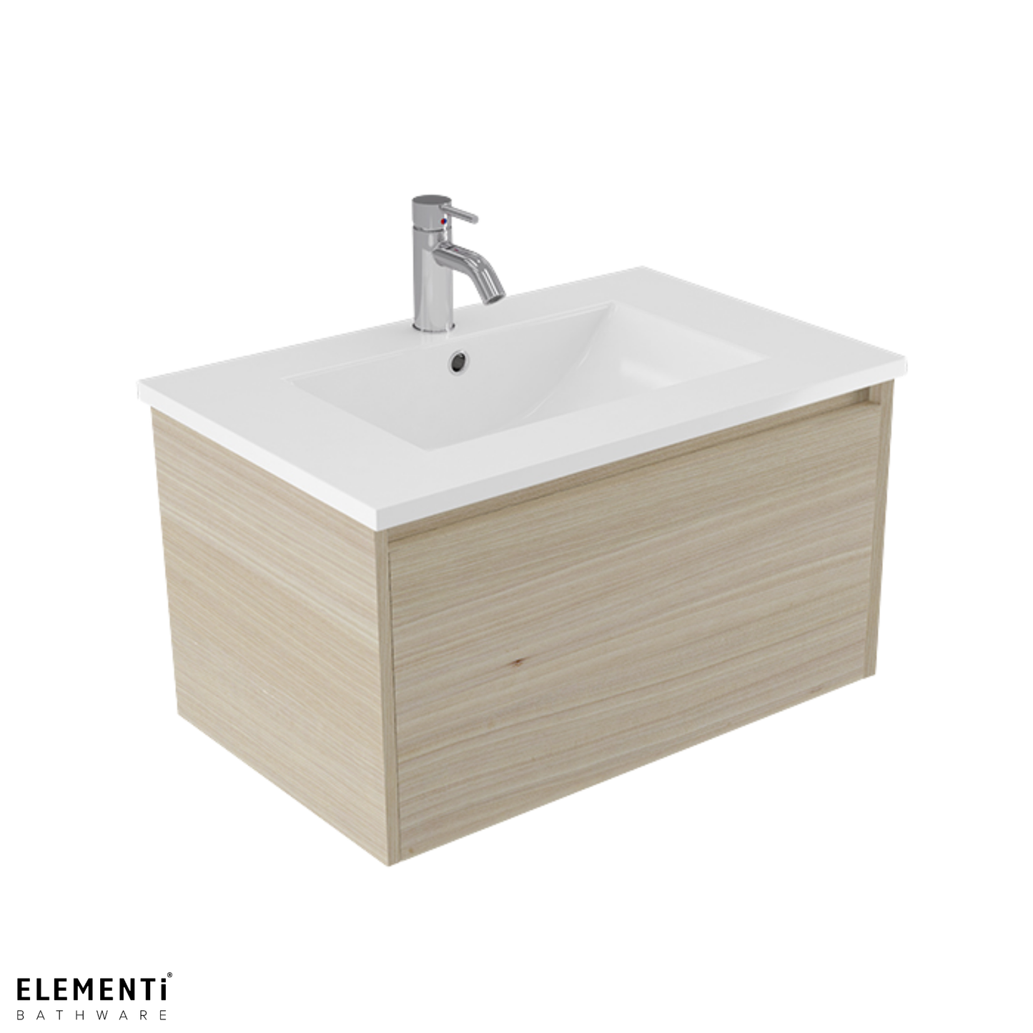 Elementi Novara 1 Drawer Wall Hung Vanity 750mm | Available in 11 Colours