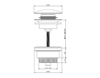 Elementi Universal Basin Waste 32mm | Available in 6 Colours