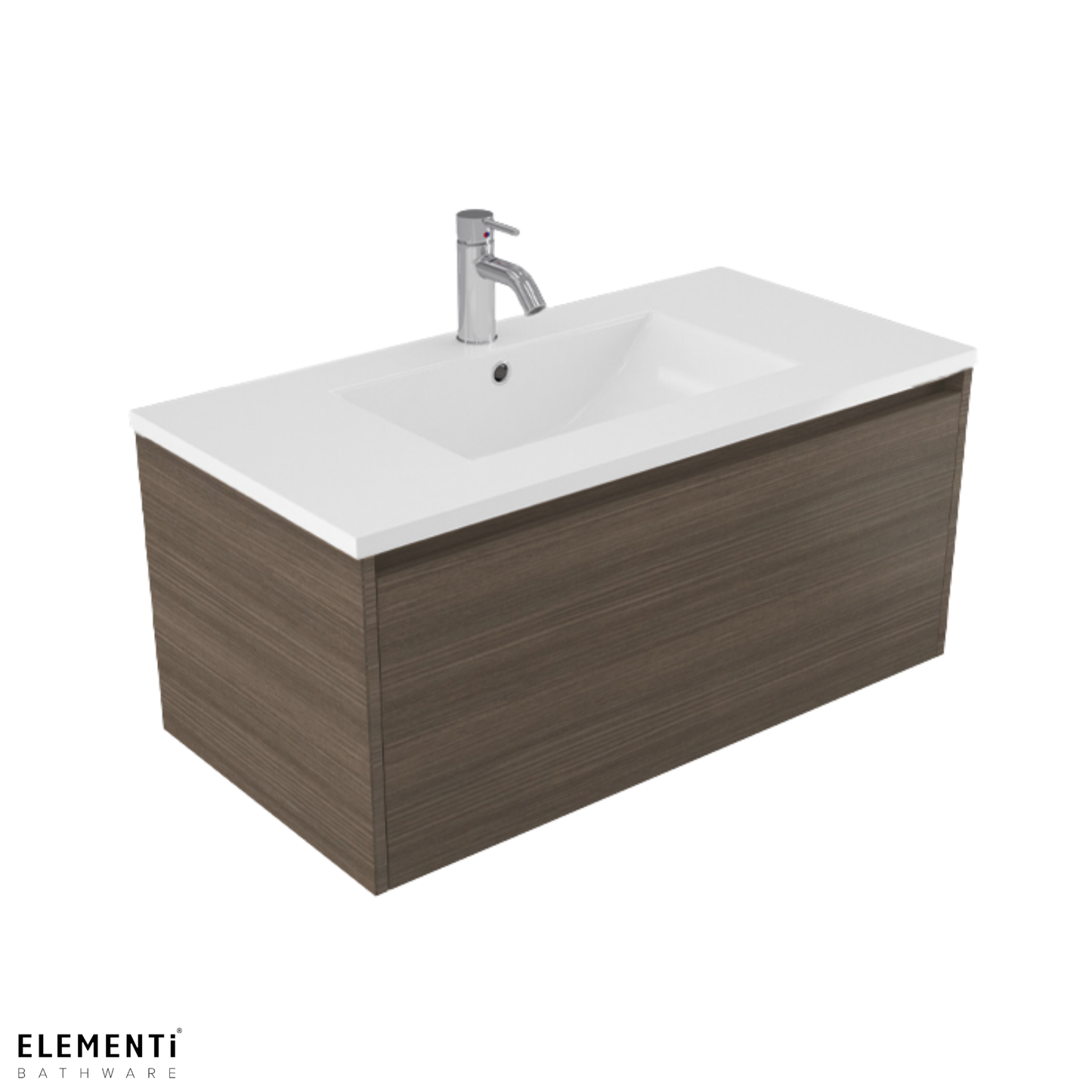 Elementi Novara 1 Drawer Wall Hung Vanity 900mm | Available in 11 Colours