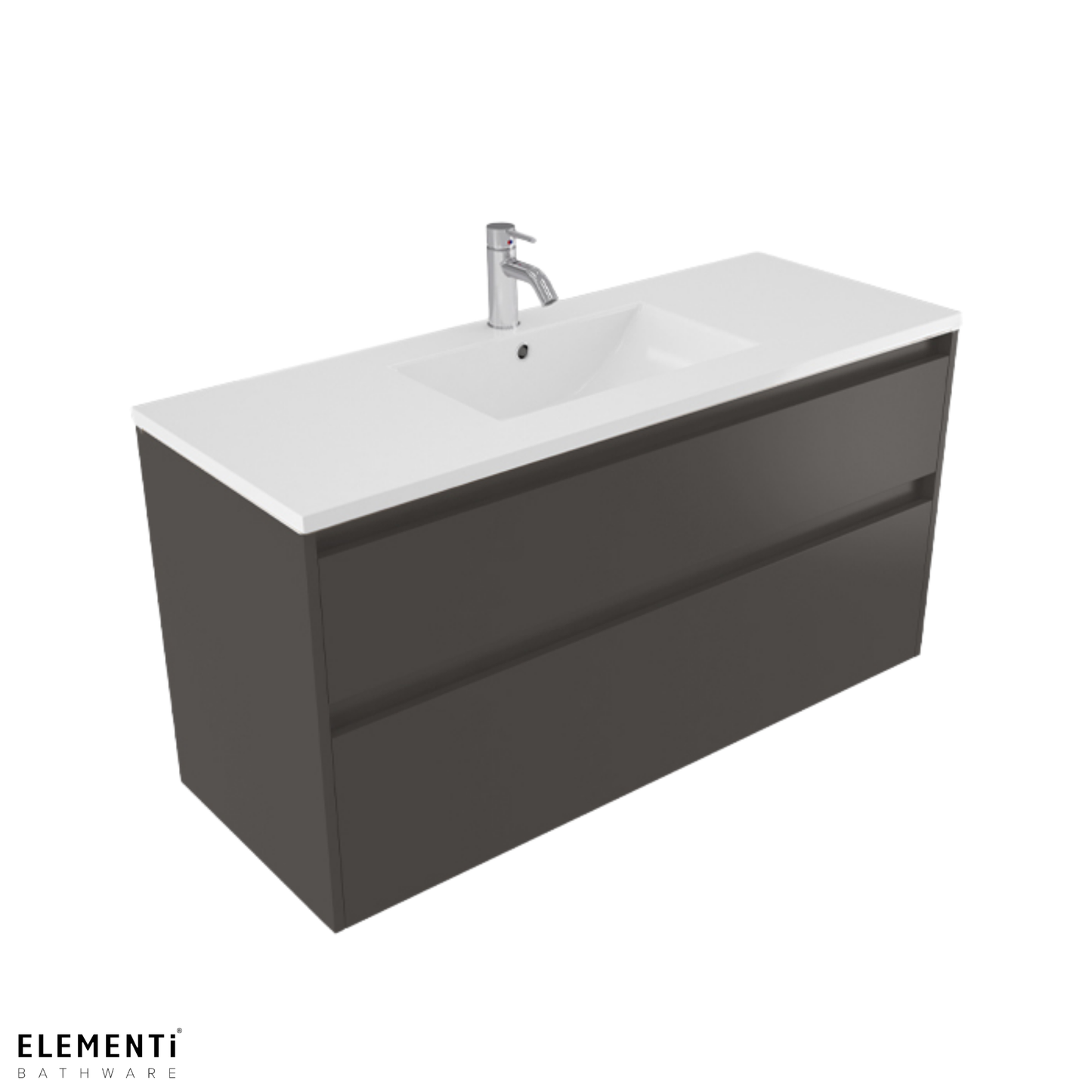 Elementi Novara 2 Drawer Wall Hung Vanity 1200mm | Available in 11 Colours
