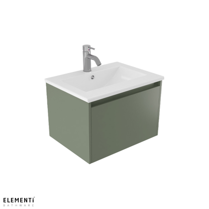 Elementi Novara 1 Drawer Wall Hung Vanity 600mm | Available in 11 Colours