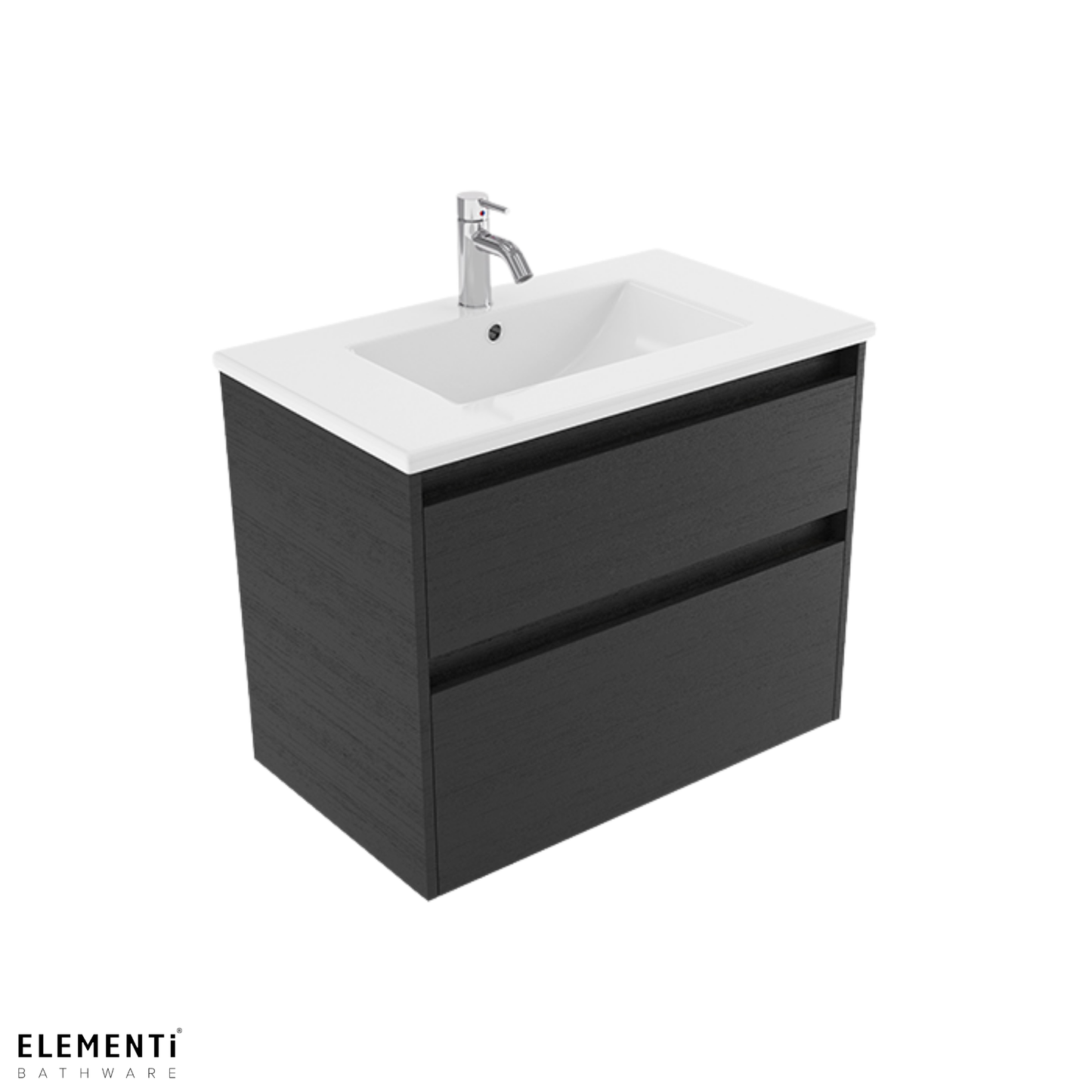 Elementi Novara 2 Drawer Wall Hung Vanity 750mm | Available in 11 Colours