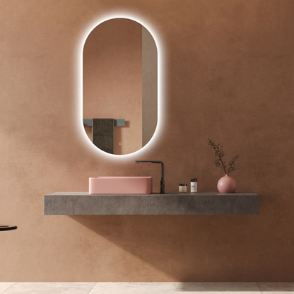 Heirloom Luminor Pill Backlit Demister Mirror | 600 x 1100mm