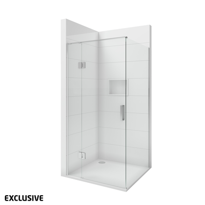 Scenic 2-Sided Hinged Shower 900mm x 900mm | Available in 2 Colours