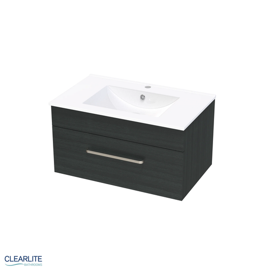 Clearlite Pacific Single Drawer Wall Hung Vanity | 750mm - Available in 3 Colours