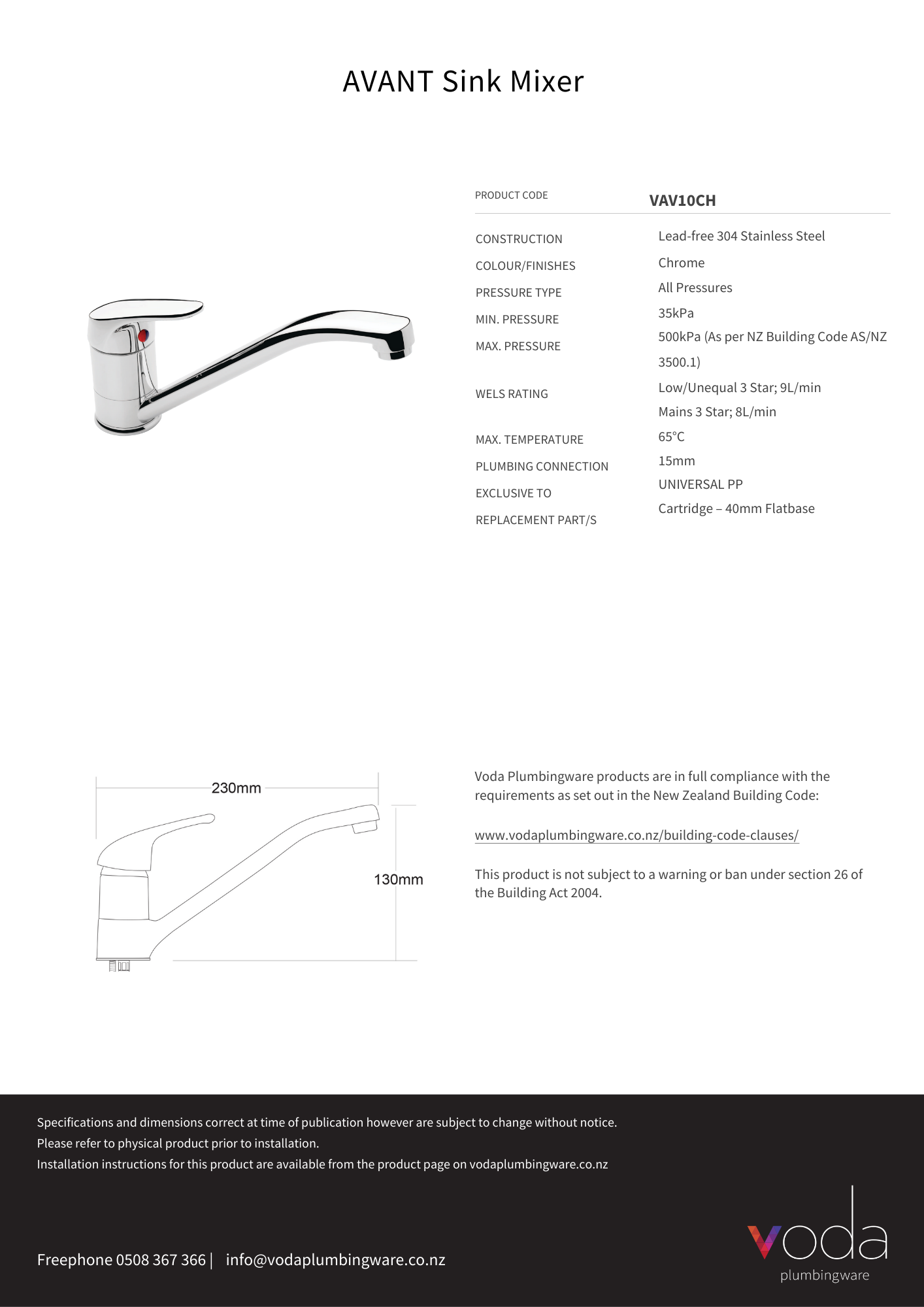 Avant Sink Mixer - Chrome