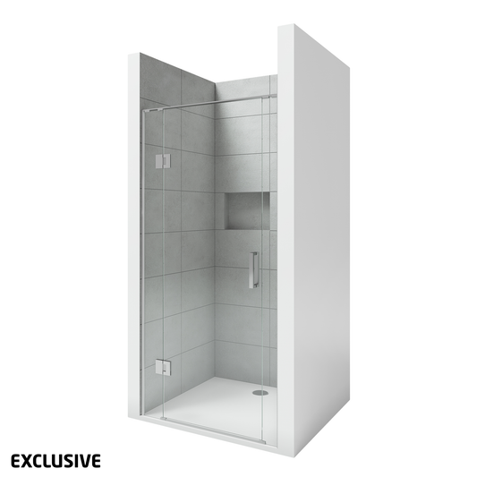 Scenic 3-Sided Hinged Tiled Shower 900 x 900mm | Available in 2 Colours