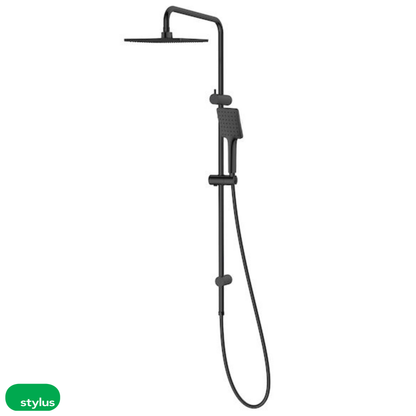 Stylus Basis Square Rail Shower with Overhead | Available in 3 Colours