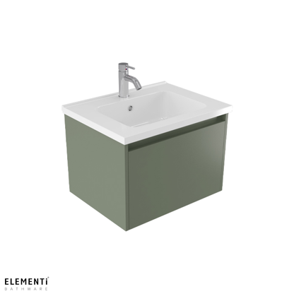 Elementi Novara 1 Drawer Wall Hung Vanity 600mm | Available in 11 Colours