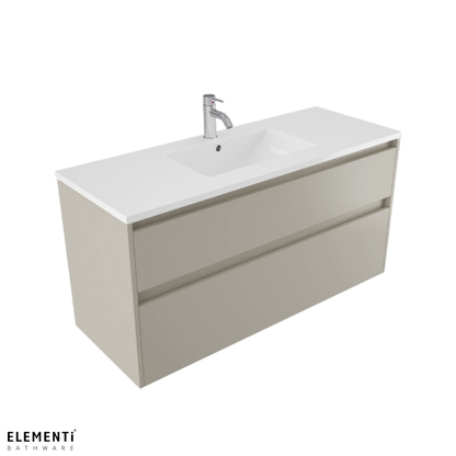 Elementi Novara 2 Drawer Wall Hung Vanity 1200mm | Available in 11 Colours