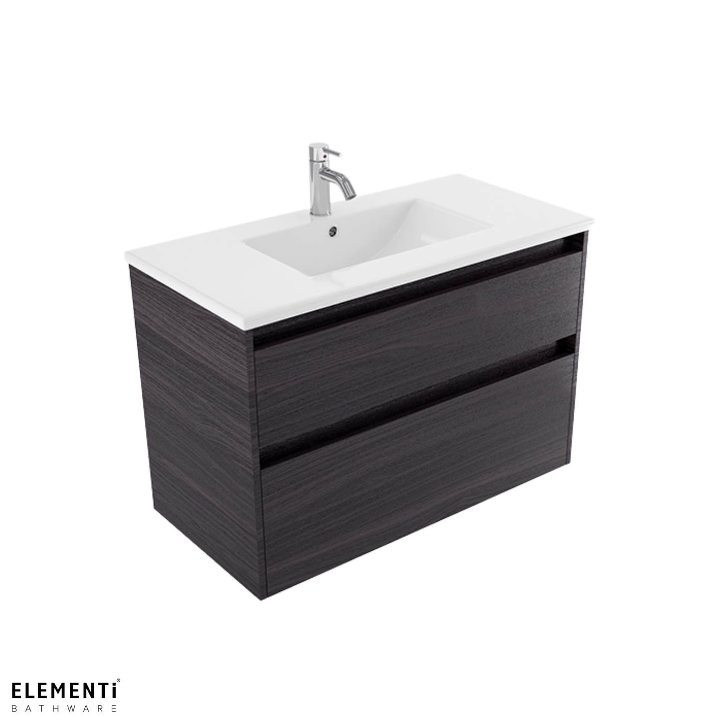 Elementi Novara 2 Drawer Wall Hung Vanity 900mm | Available in 11 Colours