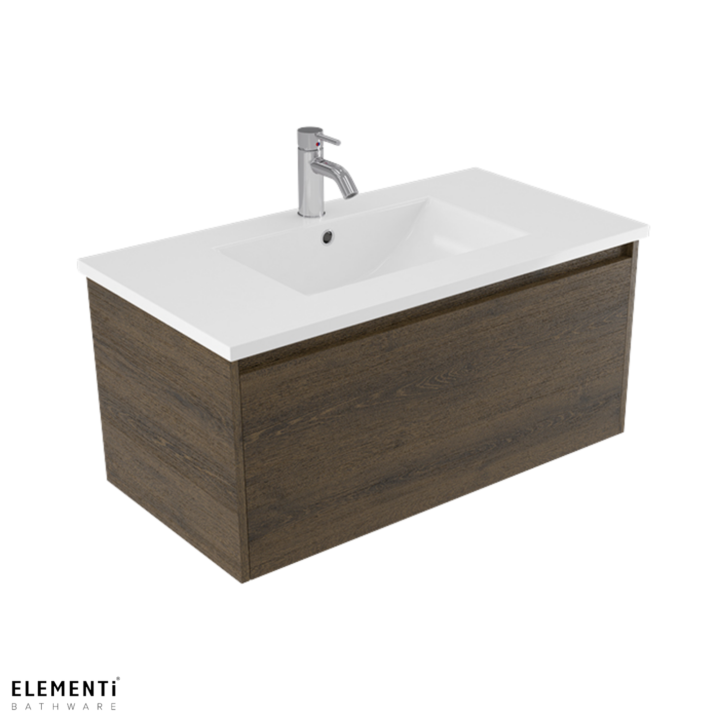 Elementi Novara 1 Drawer Wall Hung Vanity 900mm | Available in 11 Colours