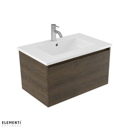 Elementi Novara 1 Drawer Wall Hung Vanity 750mm | Available in 11 Colours
