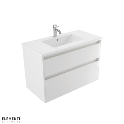Elementi Novara 2 Drawer Wall Hung Vanity 900mm | Available in 11 Colours