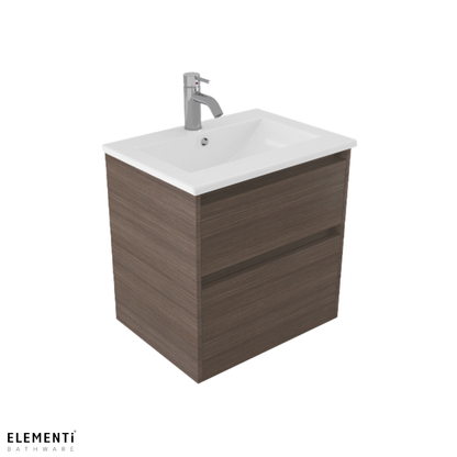 Elementi Novara 2 Drawer Wall Hung Vanity 600mm | Available in 11 Colours