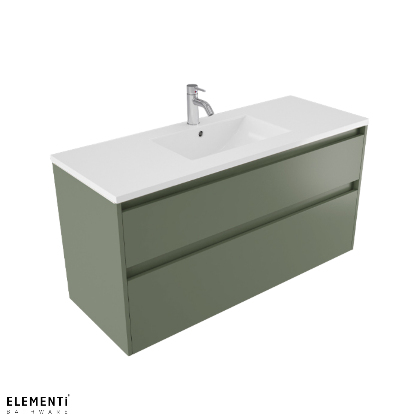 Elementi Novara 2 Drawer Wall Hung Vanity 1200mm | Available in 11 Colours