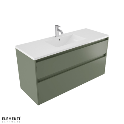 Elementi Novara 2 Drawer Wall Hung Vanity 1200mm | Available in 11 Colours