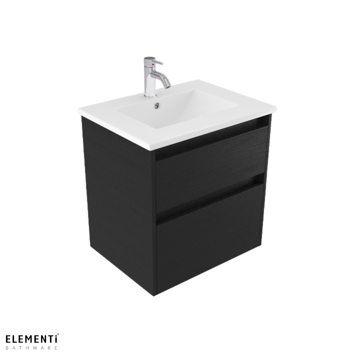 Elementi Novara 2 Drawer Wall Hung Vanity 600mm | Available in 11 Colours