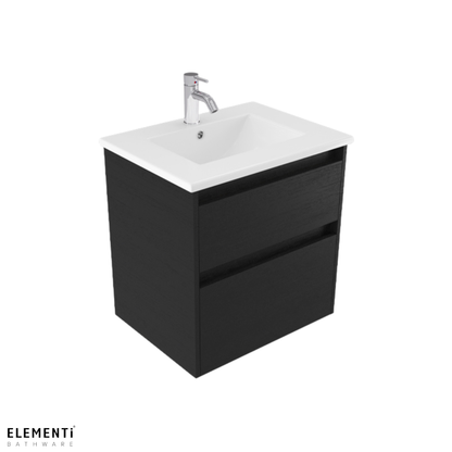 Elementi Novara 2 Drawer Wall Hung Vanity 600mm | Available in 11 Colours