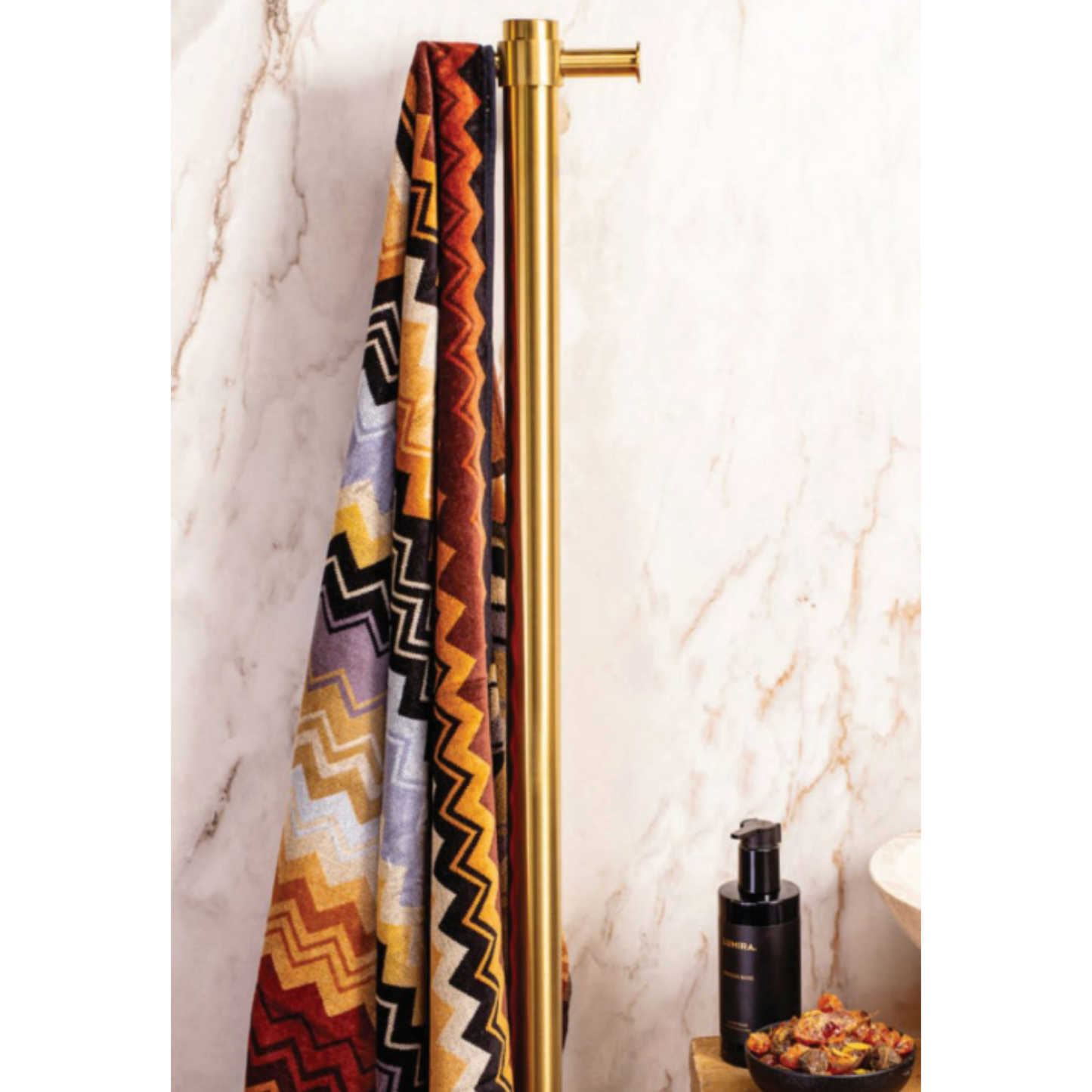 Tranquillity Round Vertical Heated Towel Bar 1000mm - 6 Colour Options