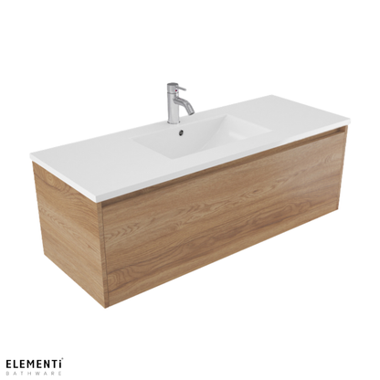 Elementi Novara 1 Drawer Wall Hung Vanity 1200mm | Available in 11 Colours