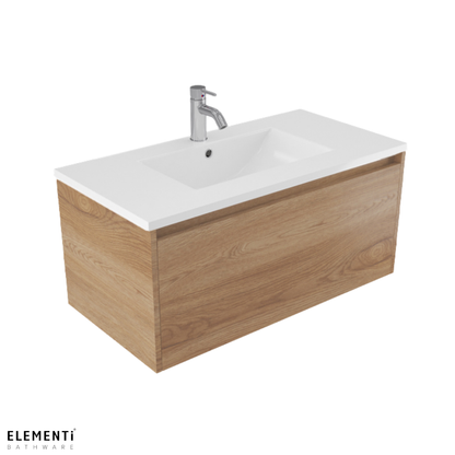 Elementi Novara 1 Drawer Wall Hung Vanity 900mm | Available in 11 Colours