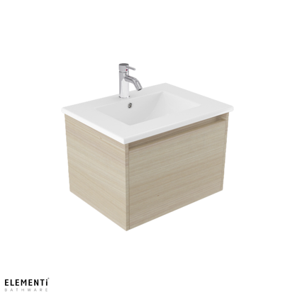 Elementi Novara 1 Drawer Wall Hung Vanity 600mm | Available in 11 Colours