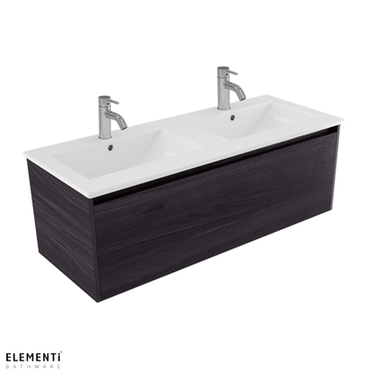 Elementi Novara 1 Drawer Wall Hung Vanity Double Bowl 1200mm - Available in 11 Colours