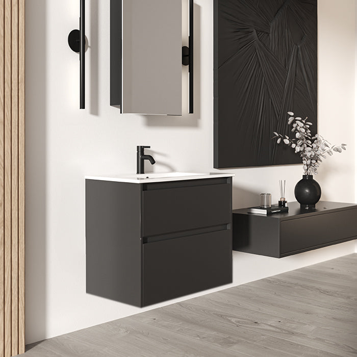 Elementi Novara 2 Drawer Wall Hung Vanity 600mm | Available in 11 Colours